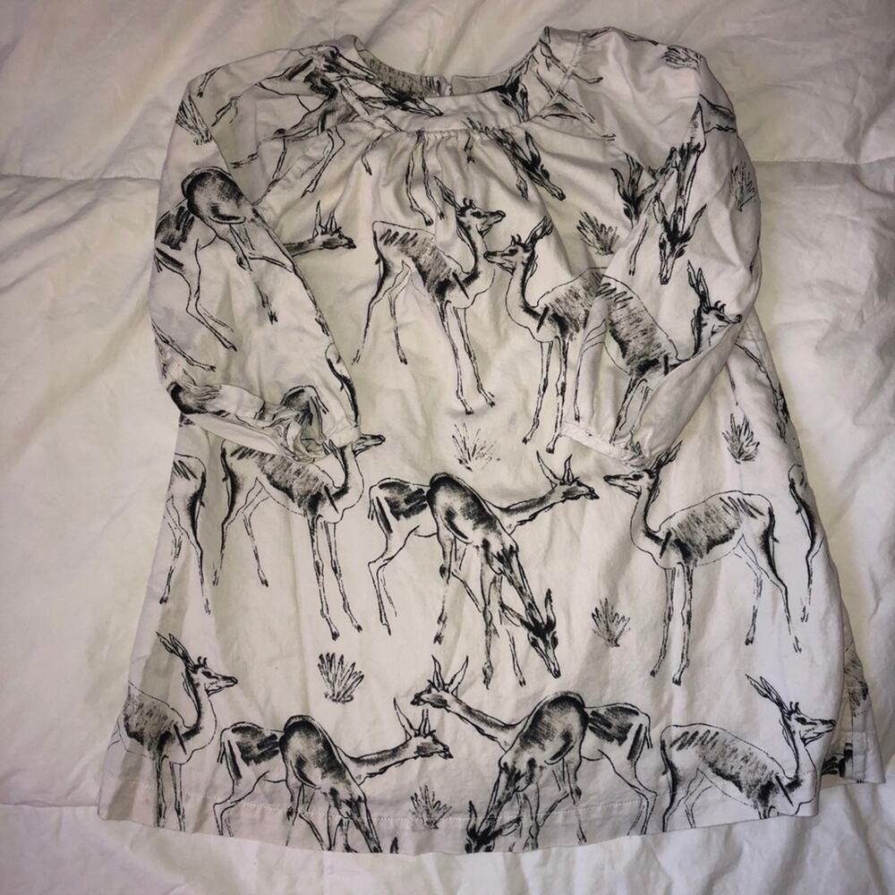 Gap Toddler Deer Dress Cream Size 4